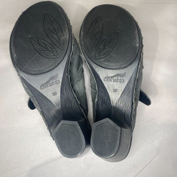 Dansko Womens Gray Nadine Suede Round Toe Slip On Studded Clog Heel Size US 9 - Picture 7 of 10